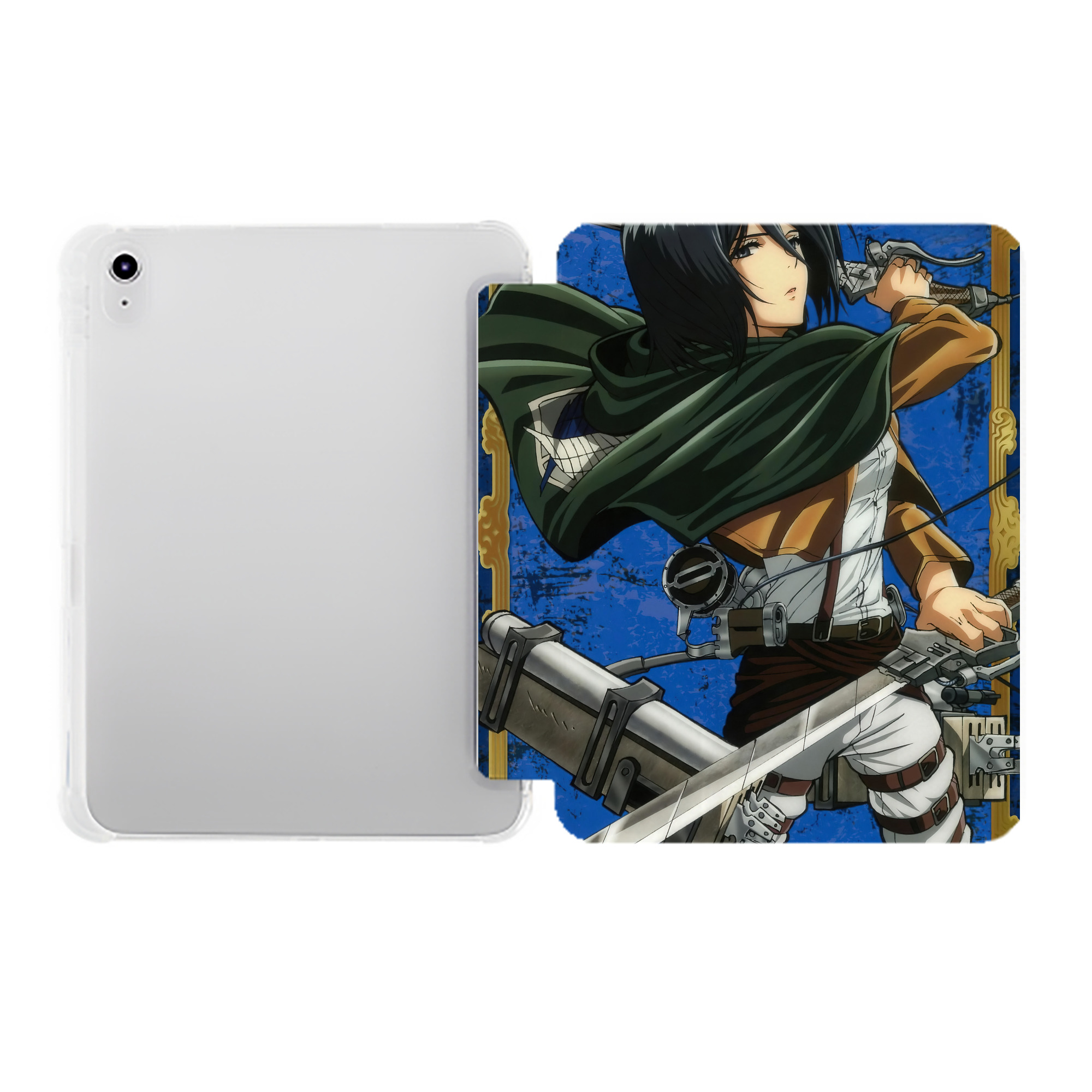 （画像用） 進撃の巨人 Attack on Titan IPad ケース ペン収納付き 三つ折りスタンド PUレザー×シリコン 対応機種9.5/10.5/10.9インチ